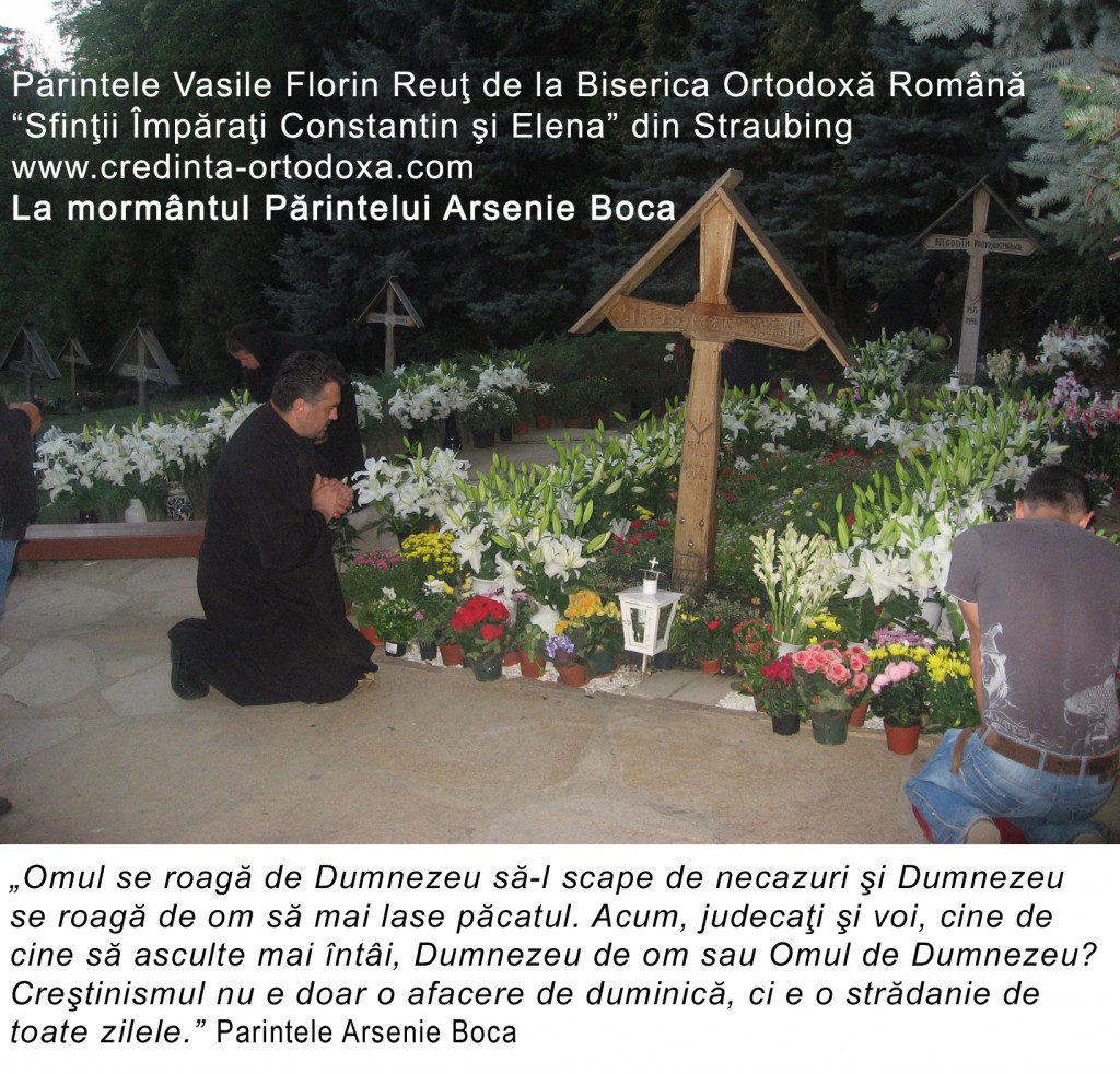 Parintele Vasile Florin Reut: La mormantul Parintelui Arsenie Boca: Momente de rugaciune, liniste si bucurie duhovniceasca.