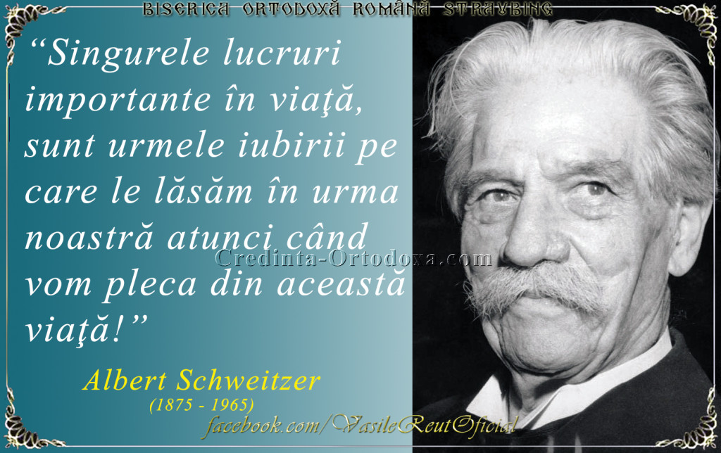 Albert Schweitzer - ce este important in viata