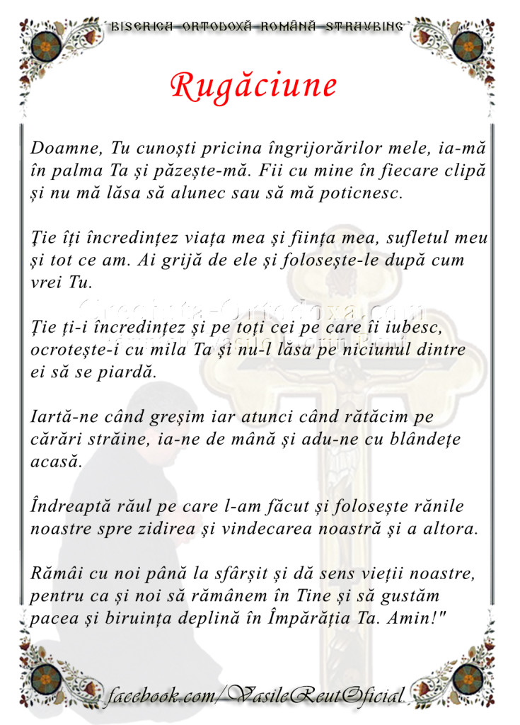 O rugăciune din inimă - Parintele Vasile Florin Reut