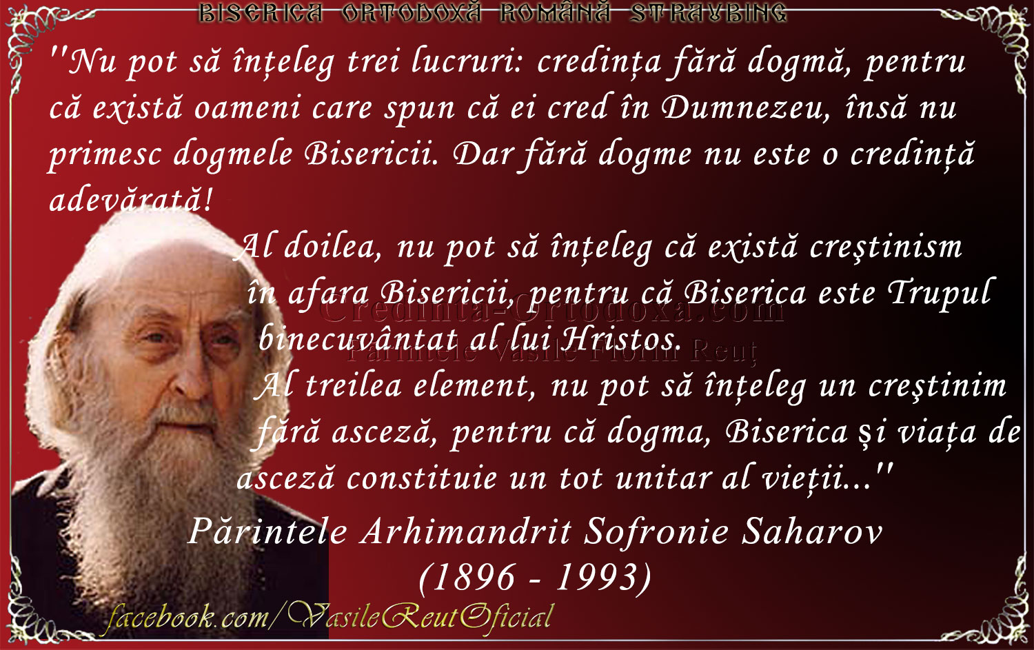 Părintele Arhimandrit Sofronie Saharov