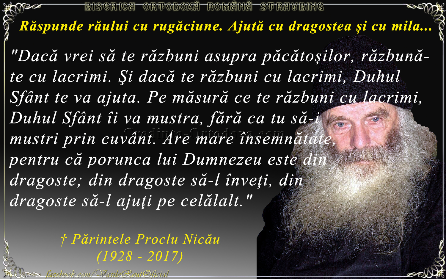 Părintele Proclu Nicău: Cea mai bună metodă de răzbunare asupra păcătoşilor şi a celor care îţi fac rău! Părintele Proclu Nicău: Cea mai bună metodă de răzbunare asupra păcătoşilor şi a celor care îţi fac rău!