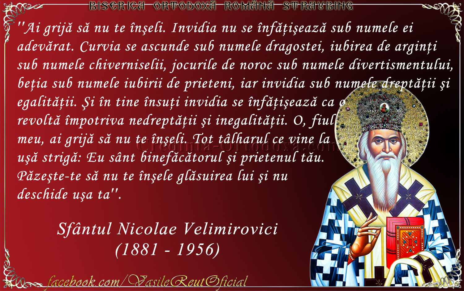 Sfântul Nicolae Velimirovici - Îndrumar pentru a treia săptămână din Postul Mare