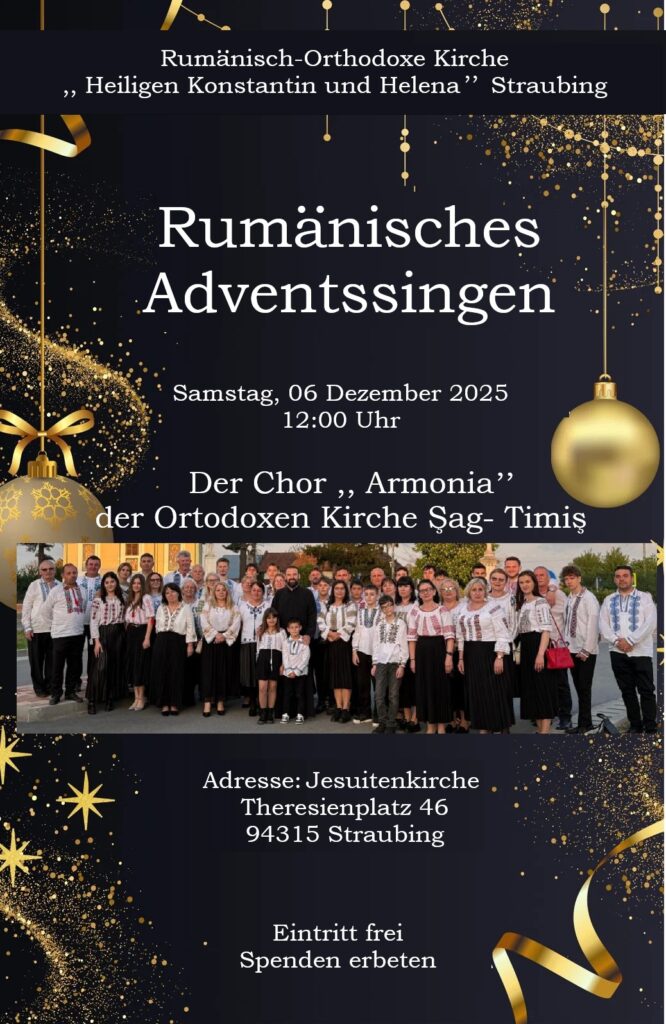 Einladung zum rumänischen Adventssingen in Straubing