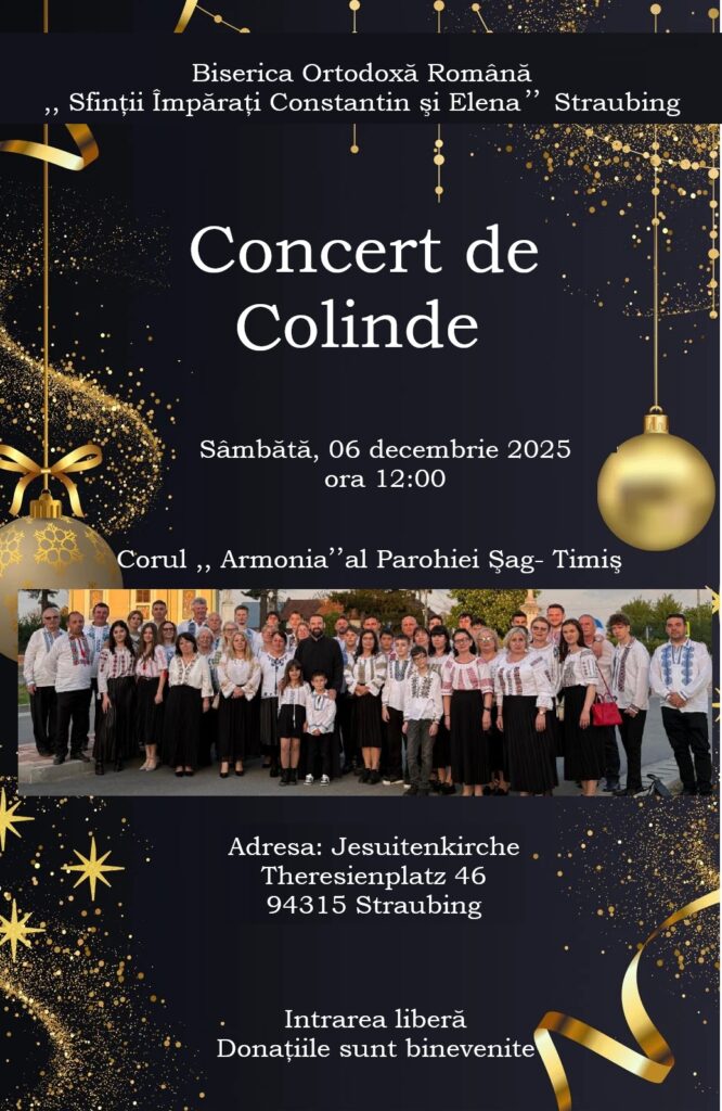 Invitatie la Concert de Colinde în Straubing